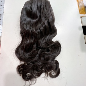 Vente en gros de cheveux humains indiens Remy longs pour tissage sans colle, densité 180%, dentelle transparente, pré-épilés, cuticules alignées, pour femmes noires - Product Image 2