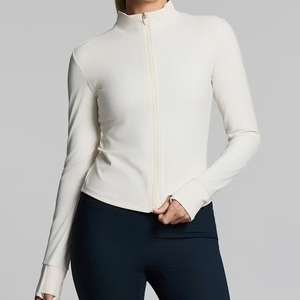 Custom Clothing Custom Logo Zip <b>Jacket</b> Running <b>Yoga</b> Zip Long Sleeve <b>Yoga</b> <b>Jacket</b> for Women - Product Image 5