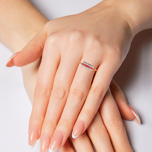 Anillo de Lujo con Hoja de Turmalina Rosa para Mujer, Diseño de Corte Redondo, Oro 10K 14K 18K, Plata 925 935, para Boda o Fiesta - Product Image 4
