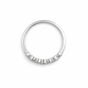 925 Sterling <b>Silver</b> Women's Half <b>Eternity</b> Band <b>Ring</b> with Cubic Zirconia Classic Minimalist High Polish Finish Wedding Party - Product Image 4