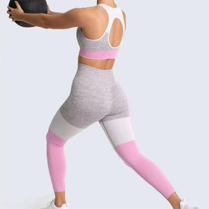 Ensemble de yoga 3 pièces pour femmes 2024, pantalon de yoga respirant sans couture en spandex/nylon avec taille élastique pour le fitness et le yoga - Product Image 3