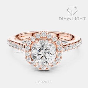 Bague de fiançailles en or blanc 14 carats avec halo de diamants de laboratoire de 1,147 carats, coupe ronde, bague de mariée, certifiée IGI, bijoux fins, idéale pour offrir - Product Image 3