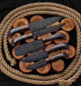 Ensemble de couteaux de chef japonais forgés à la main, 5 pièces, acier à haute teneur en carbone, manche en os, ambidextre, avec étui - Product Image 5