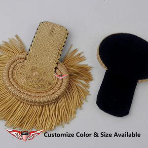 Épaulettes brodées à la main avec franges en fils d'or, écologiques, de style Napoléonien, personnalisables, de luxe français, pour cérémonies et défilés - Product Image 3