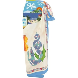 Traje de Baño para Mujer, Pareo Largo Estampado, Falda Envolvente Tipo Pashmina - Product Image 1