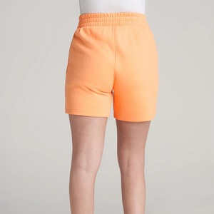 Shorts en molleton orange pour femme, taille élastique, coupe décontractée, style classique, taille mi-haute, couleur unie, tricoté, respirant, vêtement de sport - Product Image 3