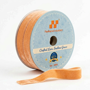 Wholesale 12mm Peach Single Face Velvet Ribbon 50 Yard <b>Roll</b> Shrink-Resistant Packing Hampers Thali Decor Craft <b>Boxes</b> - Product Image 5