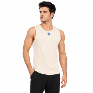 Tela fresca de verano que mantiene el uso diario cómodo con la camiseta sin mangas para hombre, que ofrece un soporte suave para clima cálido y práctica deportiva. - Product Image 1