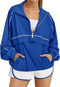 Quarter Zip Pullover Women UPF 50+ <b>Lightweight</b> Windbreaker <b>Jacket</b> <b>Running</b> Hiking Outdoor Pullover with Pocket - Product Image 2
