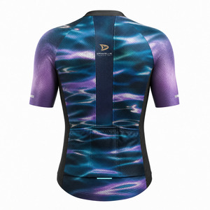 Maillot de cyclisme personnalisé avec logo d'usine pour hommes, respirant, en polyester et élasthanne, coupe aérodynamique, vêtements de vélo par sublimation - Product Image 3