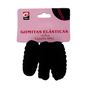Gomme Elastiche Nere 12 Pezzi per Capelli Donna - Product Image 2