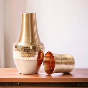 Set of two Copper <b>Mugs</b> With Hammered Texture And Brass Handle Vintage Style Home Drinkware Eco-Friendly - Product Image 3