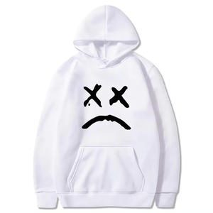 Sweat-shirt à capuche unisexe blanc avec imprimé X Eyes, décontracté, coupe oversize, en coton, pour l'automne, avec logo sur le devant - Product Image 1