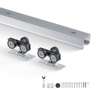 Kit Ferramenta per Porta Scorrevole a Scomparsa di Grado Commerciale, 1,75 m, Resistente, con Binario in Nylon - Product Image 1