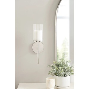 Wholesale Silver Metal and Glass Wall <b>Candle</b> Holder, Elegant Decorative <b>Candle</b> <b>Sconce</b> for Home Living Room, Bedroom At Best Rate - Product Image 4