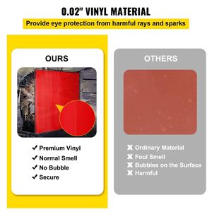 Marco de pantalla de soldadura de vinilo resistente al fuego profesional rojo 6 'X 6' 4 ruedas modelo de soldadura de protección portátil a prueba de luz - Product Image 3