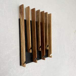 Porte-clés en bois intarsia avec crochet pour accrocher au mur, décoration rustique pour entrée de maison, cadeau artisanal - Product Image 2