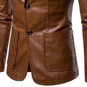 Chaqueta Blazer de Cuero para Hombre de Primera Calidad, Último Estilo, Precio Accesible, Venta Caliente, Logotipo/Colores Personalizados - Product Image 5