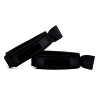 Attache-poignet de boxe en cuir PU noir avec fermeture auto-agrippante, réglable et légère, idéale pour l'entraînement aux arts martiaux