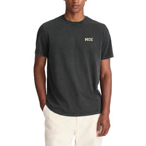 Camiseta de Hombre de Algodón Lavado Estilo Vintage con Logotipo Minimalista en el Pecho, Camiseta Urbana Transpirable de Manga Corta, Etiqueta Privada OEM - Product Image 3