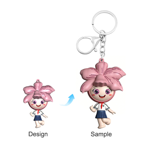 Porte-clés en silicone souple 2D/3D, en plastique PVC, imperméables, personnalisés avec logo, design tendance, vente en gros - Product Image 1