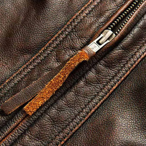 Chaqueta de Cuero para Hombre de Alta Calidad, Suave, con Cierre Completo, Casual, Cómoda, Duradera, a la Moda, Corte Regular, para Uso Diario - Product Image 5