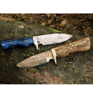 Handcrafted High-Performance Copper Damascus Steel Industrial Grade Hunting Knife Rose Wood Handle OEM Drop Point Fixed Blade - Product Image 3