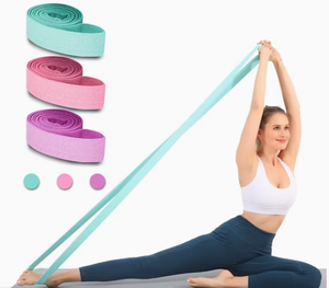 Ensemble de 3 bandes de résistance longues – Bandes en tissu élastique pour la maison, la salle de sport, le fitness, le crossfit et l'entraînement musculaire (logo personnalisé) - Product Image 1
