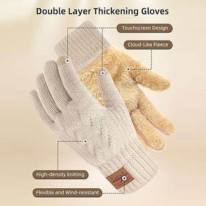 Gants d'hiver imperméables personnalisés en acrylique / coton, compatibles avec les écrans tactiles, pour hommes et femmes - Product Image 4
