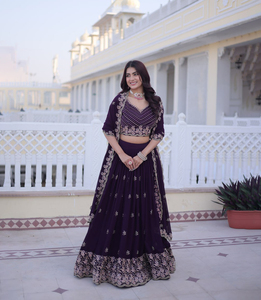 Lehenga Choli de Diseñador para Novia, Vestidos de Fiesta de Verano para Mujer, Vestidos de Boda Reversibles de Secado Rápido en Faux Georgette, Precio Bajo, Más Vendidos - Product Image 1