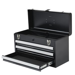 20.5-inch Portable Metal <b>Tool</b> <b>Box</b> with 3 Ball Bearing Slide Drawers <b>Small</b> <b>Tool</b> Chest Liners High-quality EVA - Product Image 6