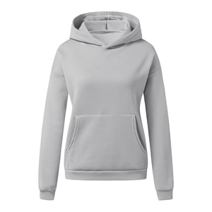 Sudadera con Capucha para Mujer, Color Sólido, Manga Larga, con Bolsillo Delantero, Tejido de Algodón Transpirable, para Otoño - Product Image 1
