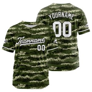 Camiseta de Béisbol Personalizada con Camuflaje, Manga Corta para Hombre, Impresión Sublimada, Transpirable, de Poliéster, Nombre del Equipo 00, Ropa para Todas las Temporadas - Product Image 4
