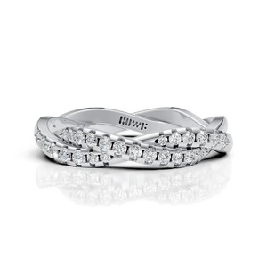 Moissanite <b>Statement</b> <b>Ring</b> in Sterling <b>Silver</b> Bold Men's Luxury Jewelry Piece for Party Featuring Interlocking Structural Bypass - Product Image 2