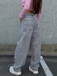 Jean en denim extensible taille mi-haute pour femme, en coton respirant de haute qualité, coupe droite décontractée pour l'hiver, avec poches, longueur intégrale - Product Image 2