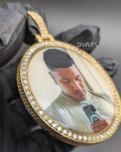 Memorial <b>Photo</b> <b>Frame</b> Iced Moissanite 925 Sterling Silver Gold Plated <b>Big</b> Custom <b>Photos</b> Hip Hop Luxury Certified Claw Pendant - Product Image 2