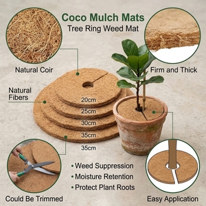 Manta de Fibra de Coco para Control de Malezas, 6 Pulgadas, 10 Piezas, Ahorro de Espacio, Uso en Hogar y Jardín, Aspecto Natural, Calidad Bio Orgánica - Product Image 6