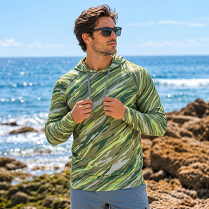 Wholesale Breathable Nylon Spandex fishing hoodie mens fishing <b>hooded</b> <b>shirt</b> outdoor brands fishing hoodie - Product Image 4