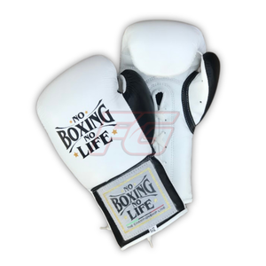 ถุงมือชกมวยแบบสั่งทำขายส่ง No Boxing No Life หนังวัวแท้ บุ 4 ชั้น ปิดแบบตีนตุ๊กแก สำหรับมืออาชีพ MMA - Product Image 3