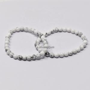 Top Seller of Howlite 6MM Beads <b>Bracelet</b> | Wholesale Gemstones Crystal <b>Healing</b> <b>Bracelets</b> at Cheap Price - Product Image 1