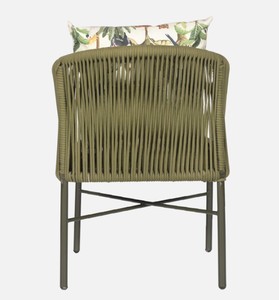 Modern Rope Living Room <b>Chair</b> with Metal Legs Solid Back <b>Cushioned</b> Armchair Tropical Design Outdoor Leisure Seat - Product Image 4