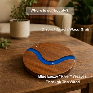 Sous-verres en bois d'acacia en gros - Ensembles de sous-verres en bois faits à la main - Product Image 3