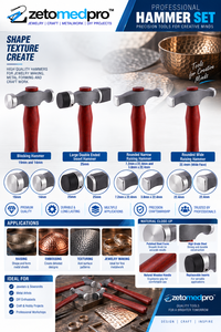 Marteau de blocage 19mm 14mm, marteau à double extrémité avec inserts, marteau de surfaçage arrondi étroit et large 25mm, bois et acier ZETOMEDPRO - Product Image 5