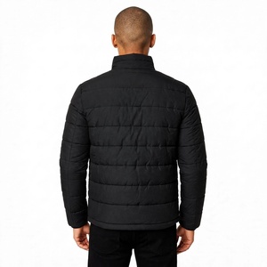 <b>Men</b> Winter <b>Black</b> Puffer <b>Jacket</b> Stand Collar Full Zip <b>Lightweight</b> Outerwear Casual Warm Quilted Down Coat Windproof Outer Wear - Product Image 2