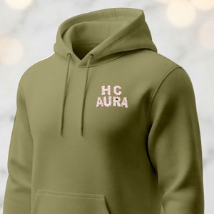 Sudadera con Capucha de Primera Calidad, Color Marrón Claro, Personalizada con Logotipo Bordado en Chenilla, Sostenible y de Alta Calidad - Product Image 2