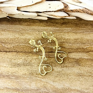 Nuevos pendientes de moda estilo bohemio con diseño de lagarto, joyería de latón con animales, pendientes delicados de gecko chapados en oro de 18 quilates para mujer, venta al por mayor OEM ODM - Product Image 3