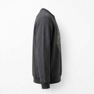Sudadera de cuello redondo de forro polar grueso con estampado gráfico de circuito vintage, hombros caídos, estilo oversize, para hombre - Product Image 3