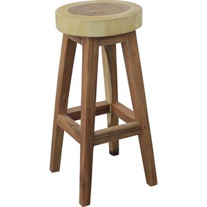 Solid Suar Wood <b>Log</b> <b>Slice</b> Bar Stool Natural Finish Handmade Wooden Bar Chair for Kitchen Island Home Bar Cafe Use Restaurant Set - Product Image 1