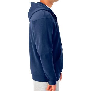 Mens Navy Blue <b>Zip</b> Up Hoodie Full <b>Zip</b> <b>Hooded</b> Sweatshirt Casual Long Sleeve Fleece Jacket Kangaroo Pocket - Product Image 2