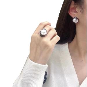 High-End S925 Pure Silver Natural <b>Pearl</b> <b>Earrings</b> 10-11MM Round with Special Texture Slight Flaws Included - Product Image 4